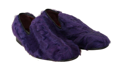  - Plush Purple Sheep Fur Loafers