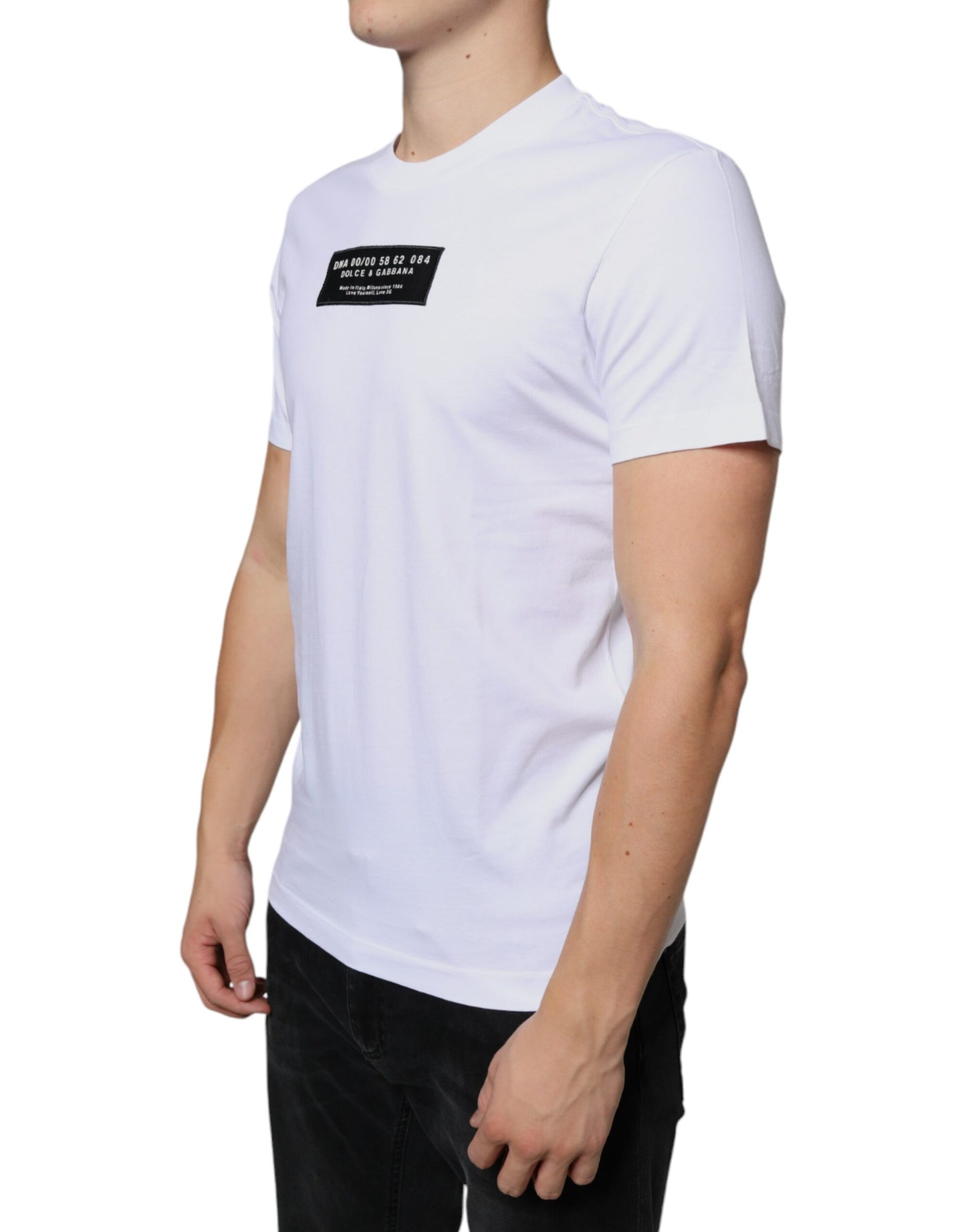  - White Cotton DG Applique Casual T-shirt