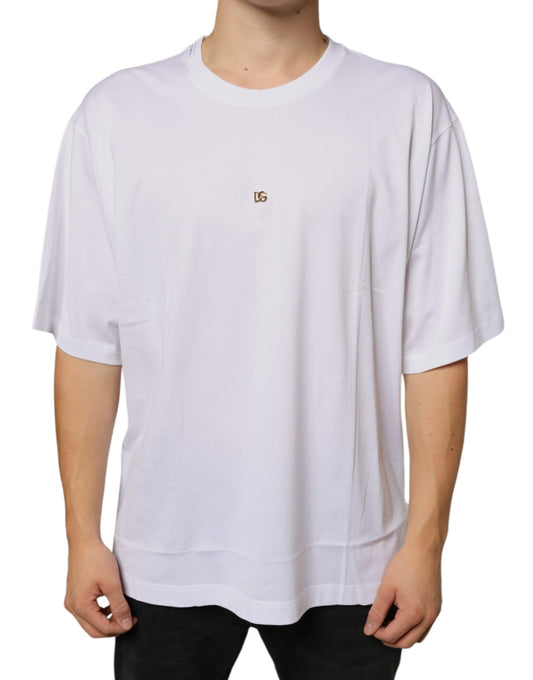  - White Metal DG Logo Cotton Short Sleeves T-shirt