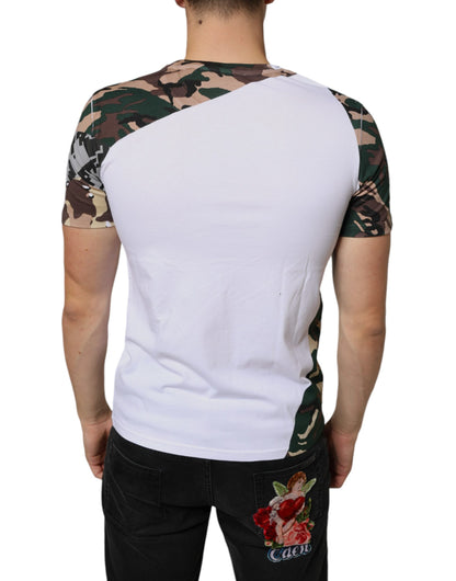  - White Camouflage Stars Crew Neck T-shirt