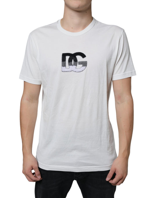  - White Cotton DG Logo Print T-shirt