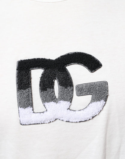  - White Cotton DG Logo Print T-shirt