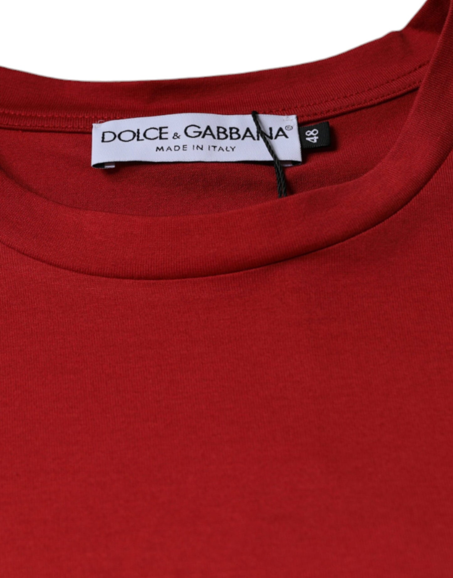 Red Cotton DG Logo Print Crew Neck T-shirt - The Luxe Alliance