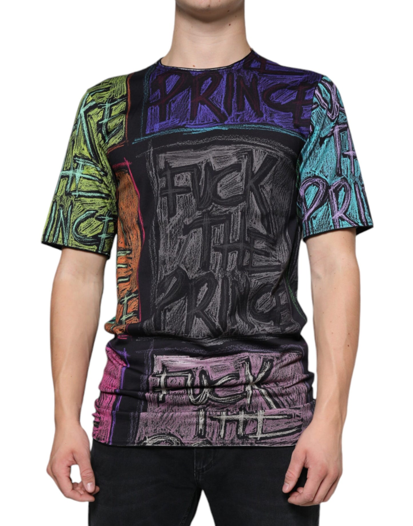  - Multicolor Graphic Print Cotton T-shirt