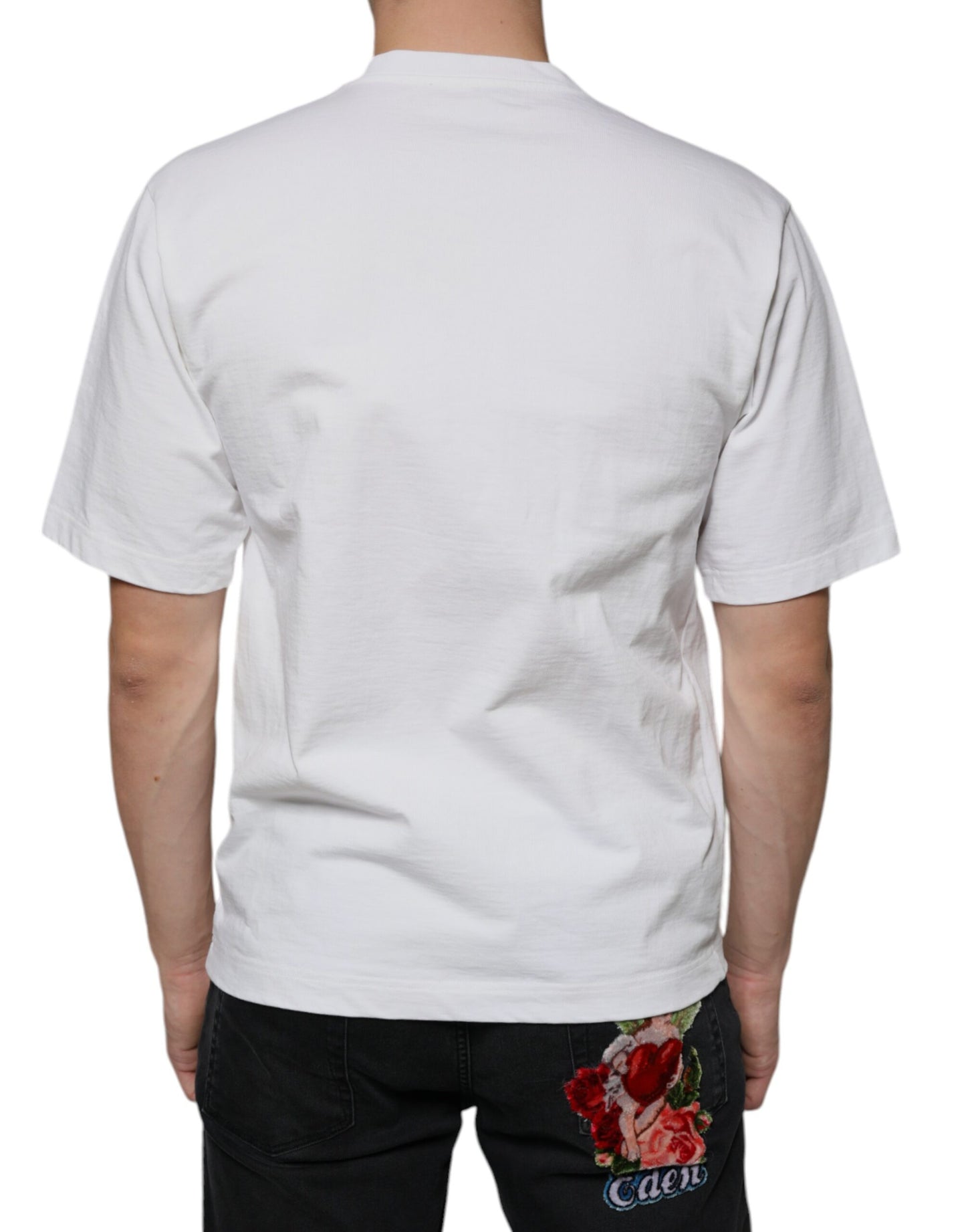  - White Cotton DG Logo Print Casual T-shirt