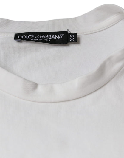  - White Cotton DG Logo Print Casual T-shirt