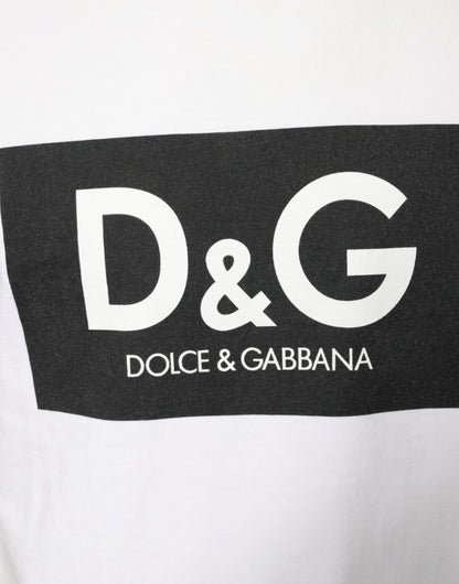  - White Cotton DG Logo Print Casual T-shirt