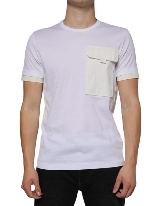  - White Cotton Pocket Short Sleeves T-shirt