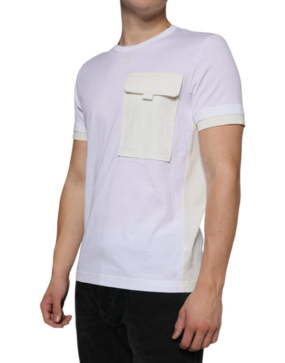  - White Cotton Pocket Short Sleeves T-shirt