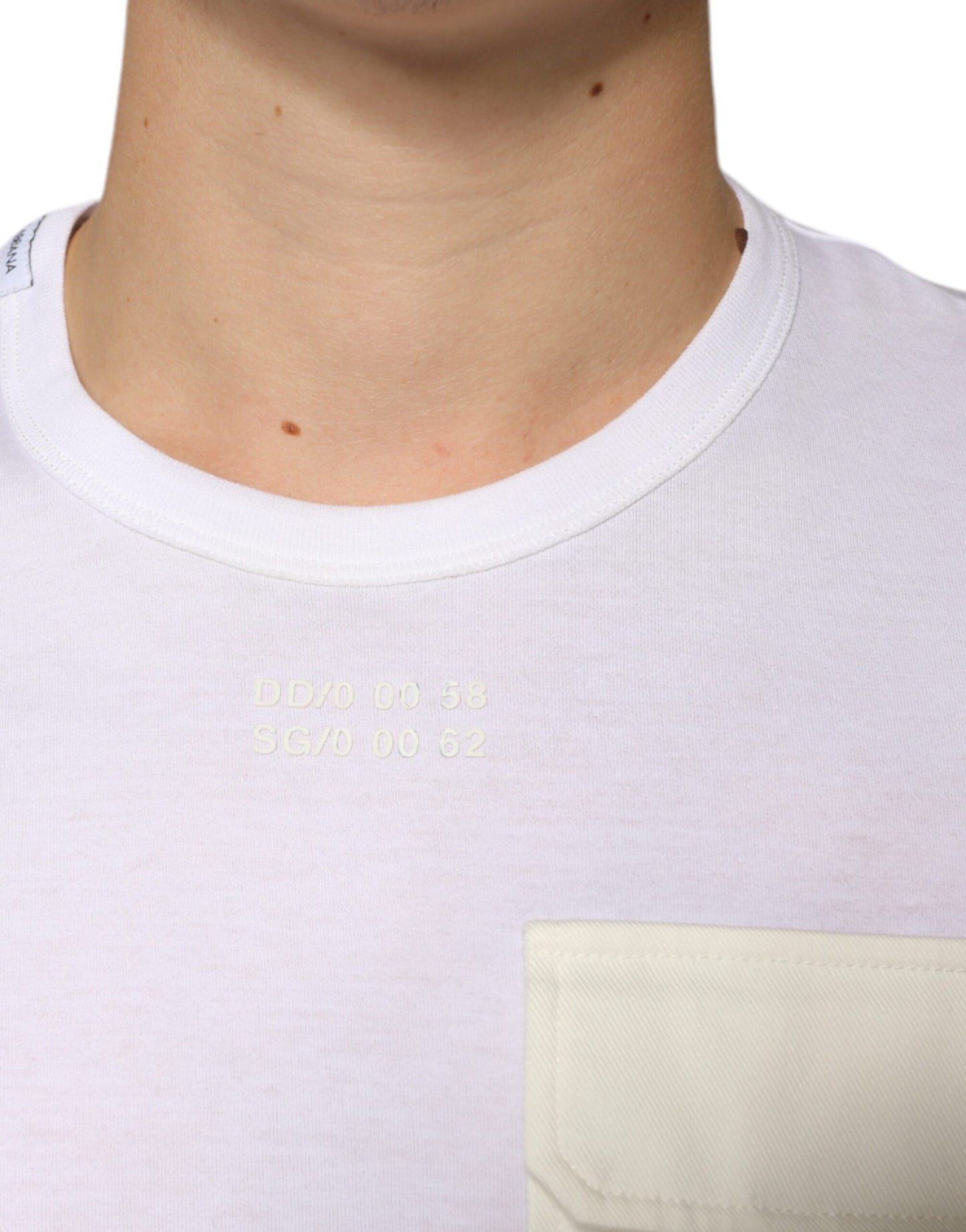  - White Cotton Pocket Short Sleeves T-shirt
