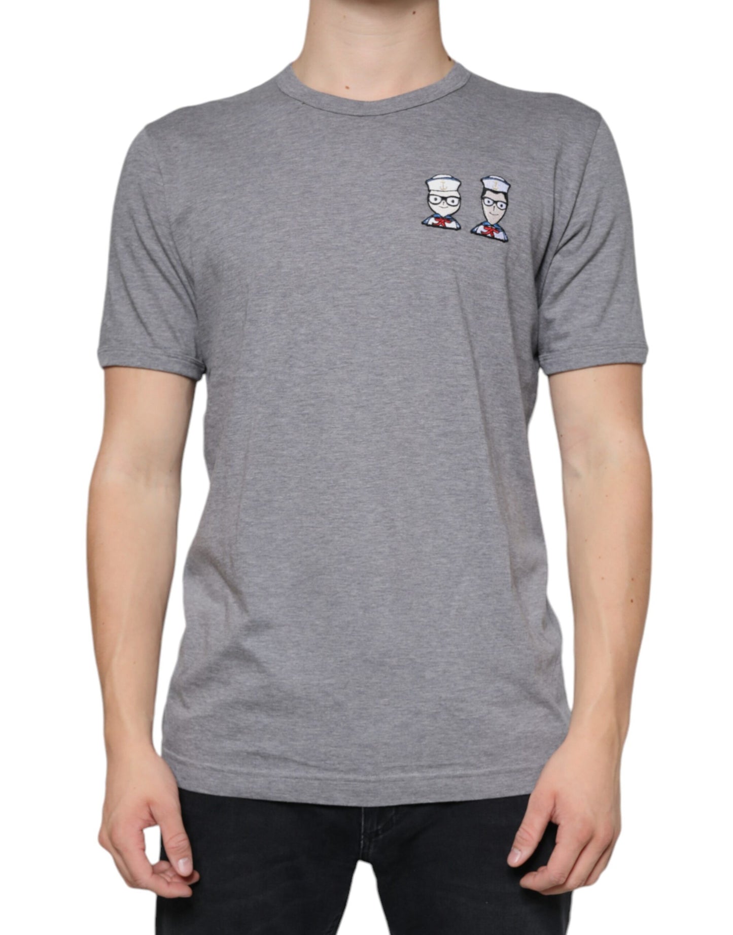  - Gray Cotton #DGFamily Short Sleeves T-shirt