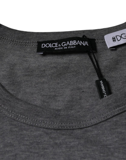  - Gray Cotton #DGFamily Short Sleeves T-shirt