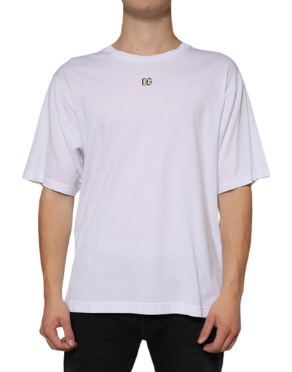  - White Metal DG Logo Cotton Short Sleeves T-shirt