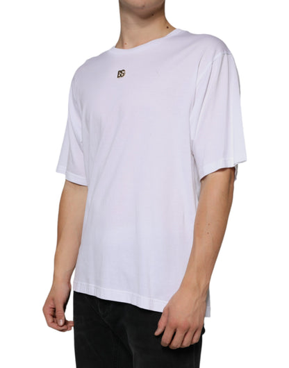  - White Metal DG Logo Cotton Short Sleeves T-shirt