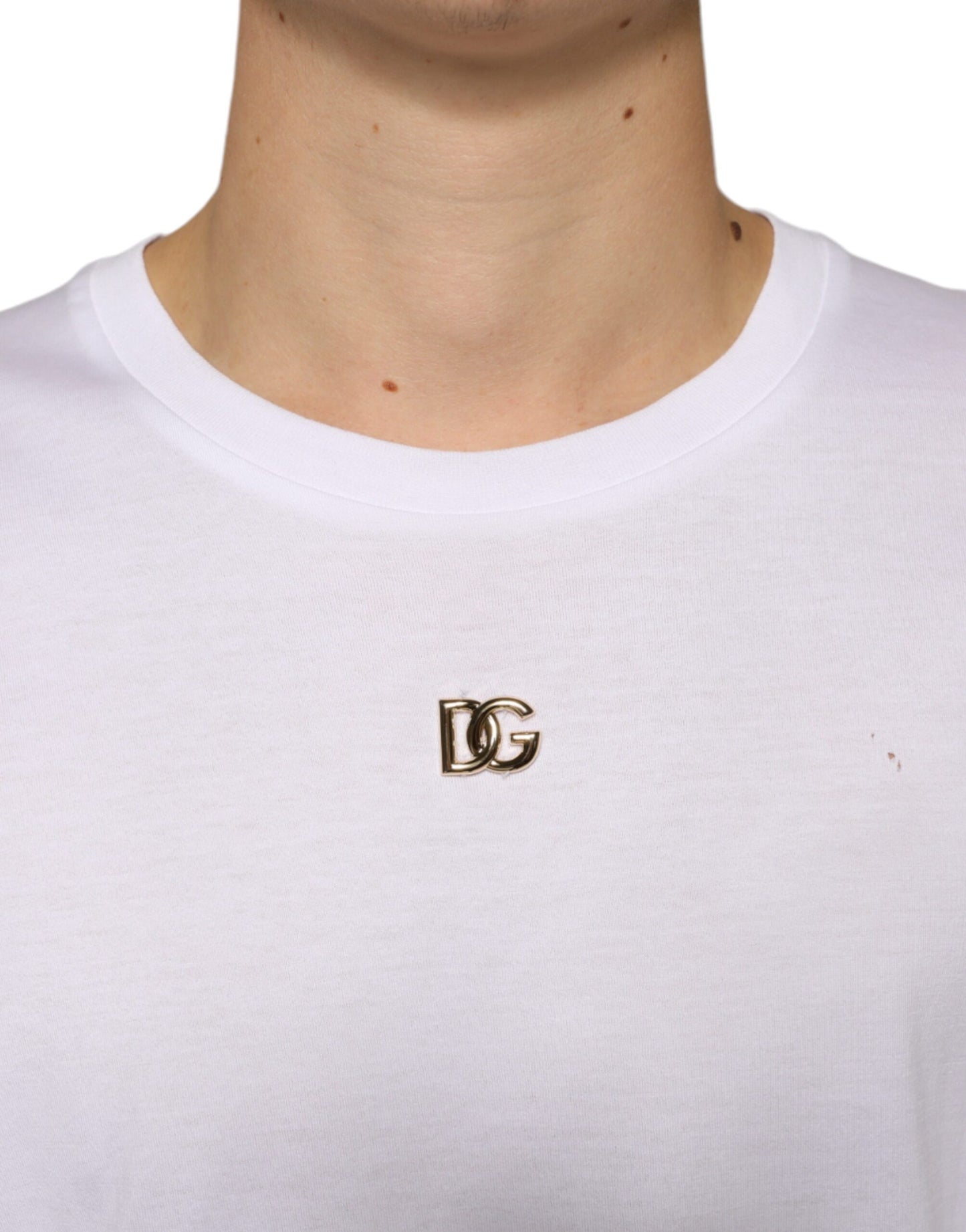  - White Metal DG Logo Cotton Short Sleeves T-shirt