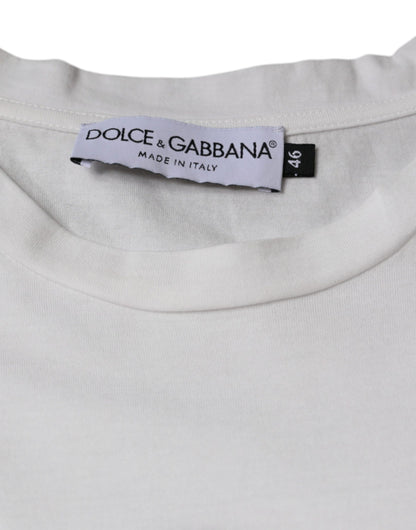  - White Cotton DG Logo Print Casual T-shirt