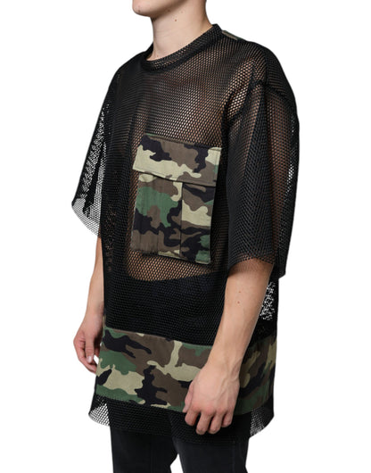  - Black Mesh Camouflage Short Sleeves T-shirt