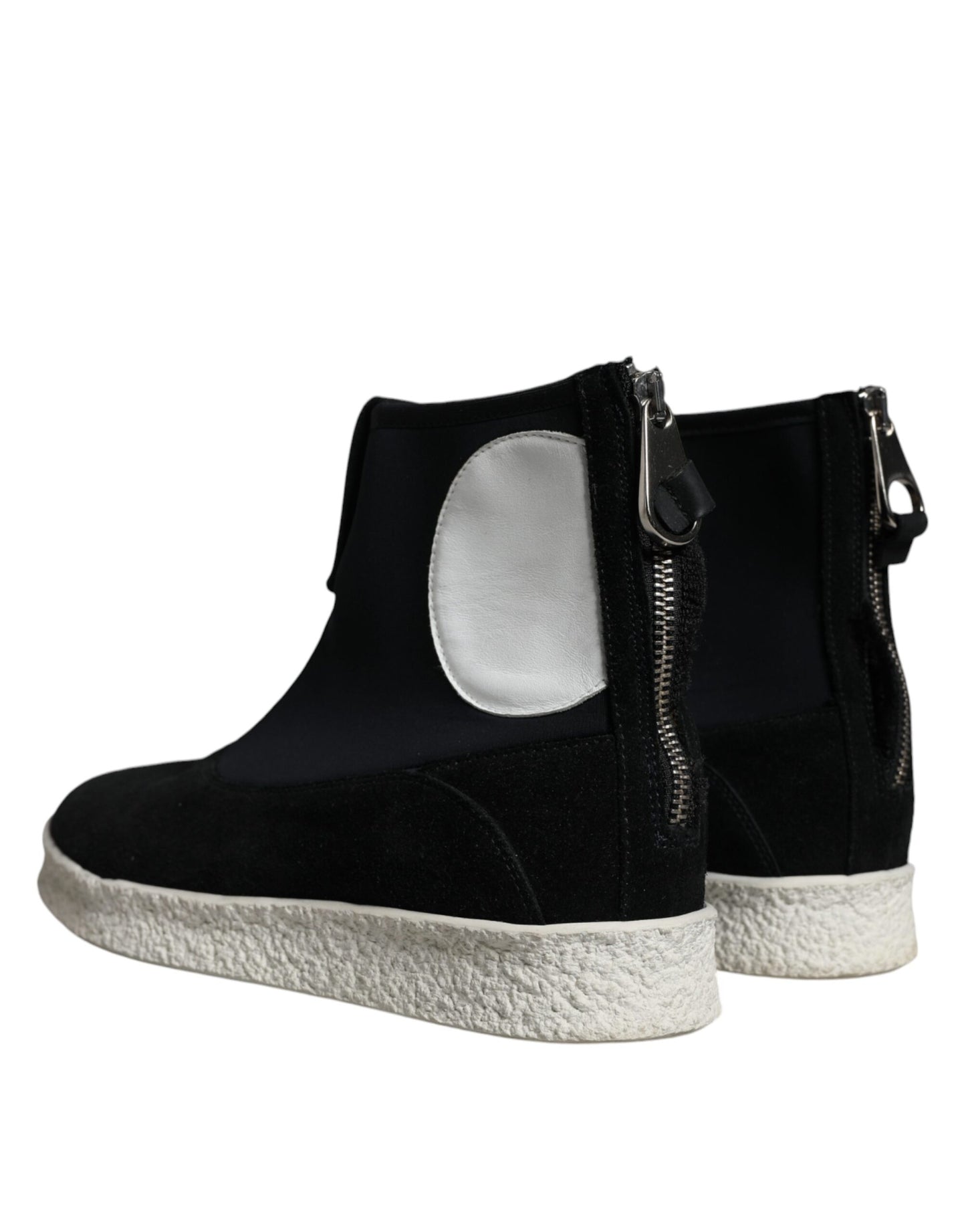  - Black White Neoprene Takeshi Mid Calf Boots Shoes