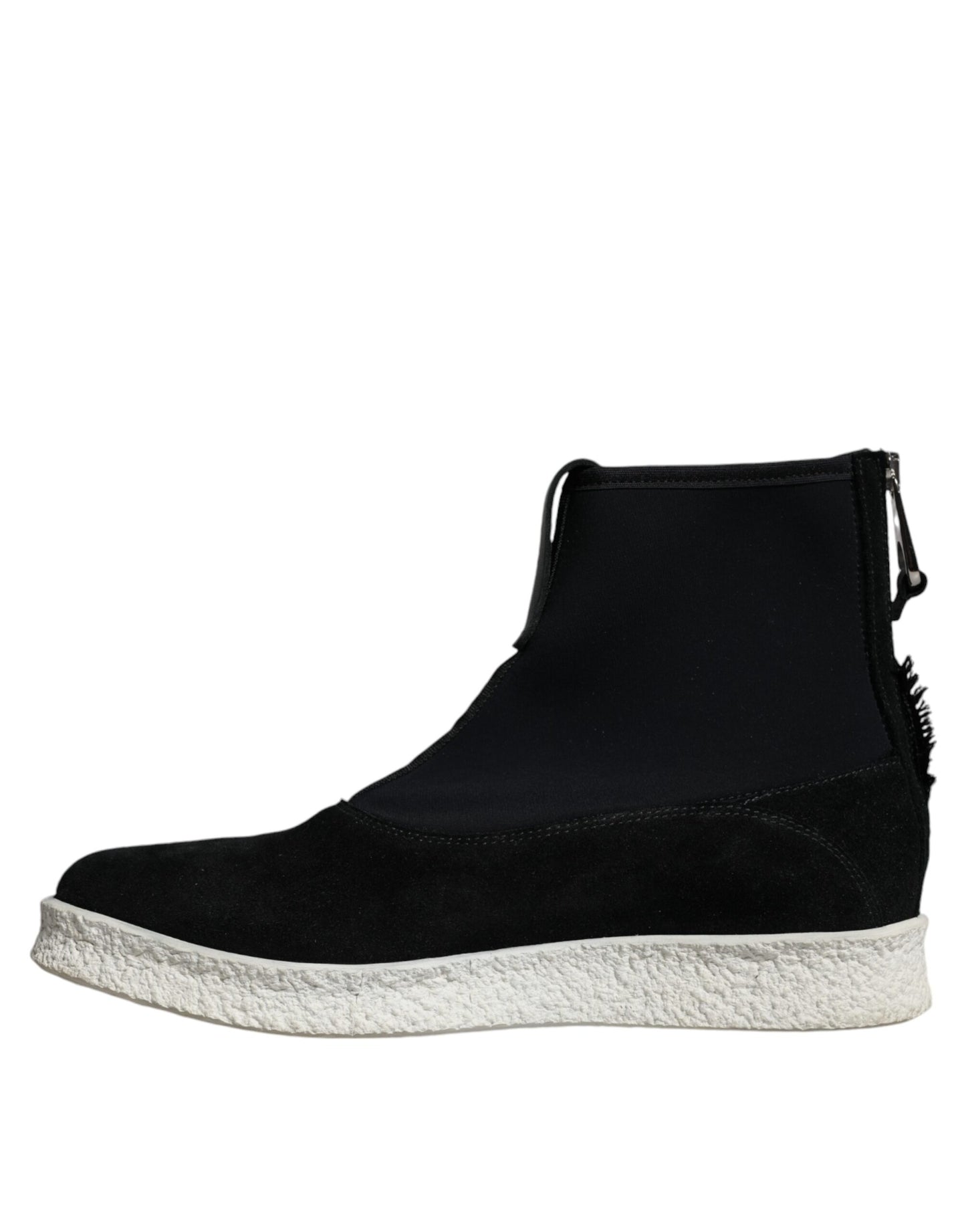  - Black White Neoprene Takeshi Mid Calf Boots Shoes