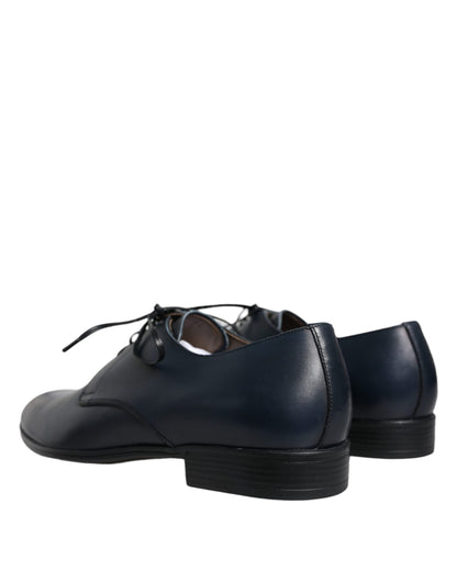  - Navy Blue Leather Derby Dress Formal Shoes