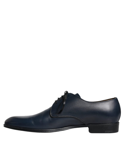  - Navy Blue Leather Derby Dress Formal Shoes