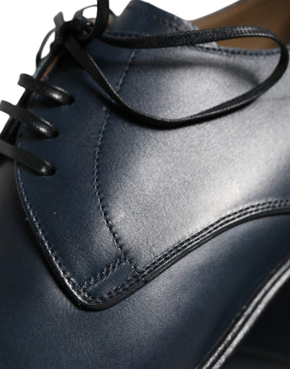  - Navy Blue Leather Derby Dress Formal Shoes