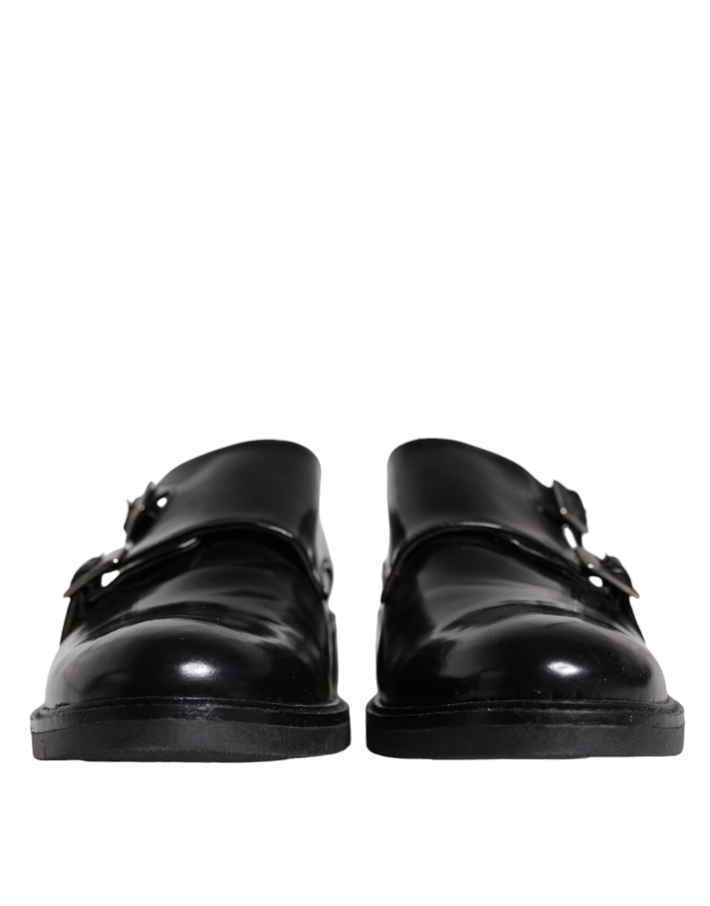  - Black Leather Monk Strap Dress Formal Shoes