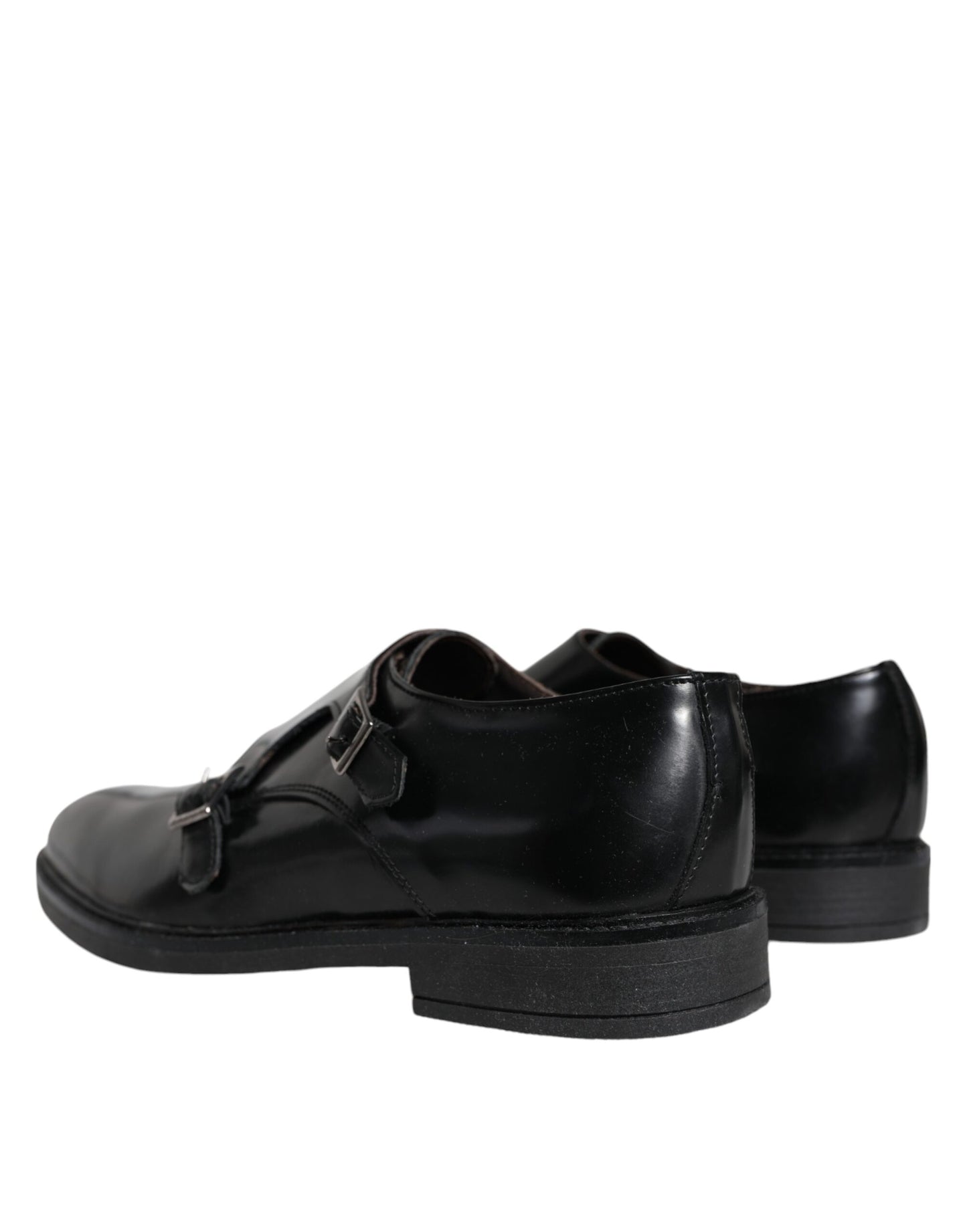  - Black Leather Monk Strap Dress Formal Shoes