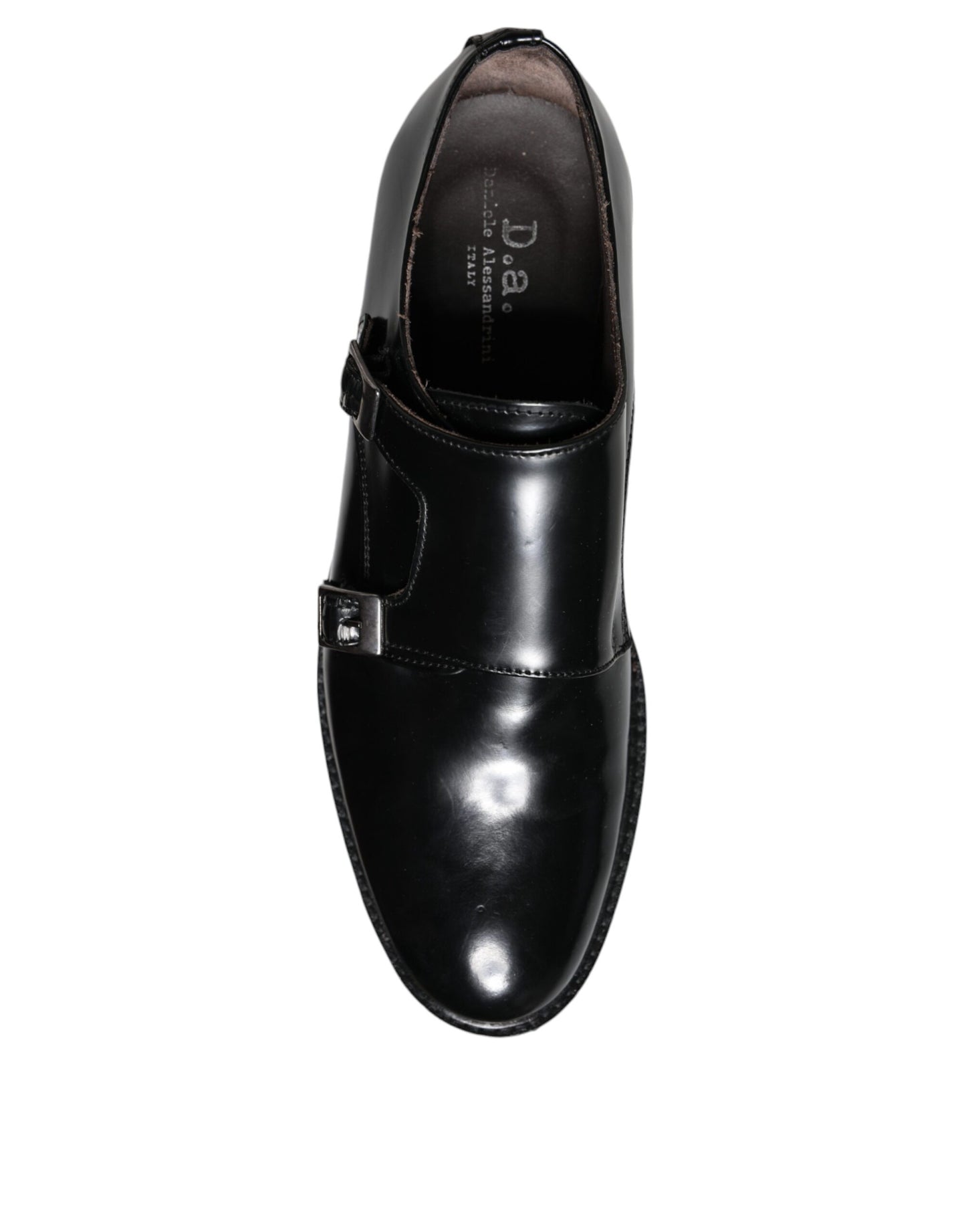  - Black Leather Monk Strap Dress Formal Shoes