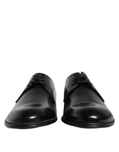 Black Leather Derby Formal Dress Shoes - The Luxe Alliance