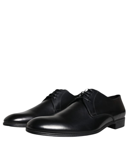 Black Leather Derby Formal Dress Shoes - The Luxe Alliance