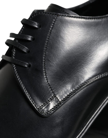 Black Leather Derby Formal Dress Shoes - The Luxe Alliance