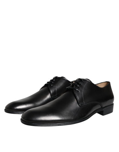  - Black Leather Derby Formal Dress Shoes