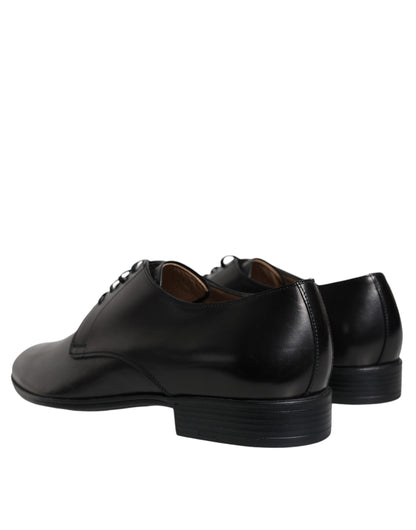  - Black Leather Derby Formal Dress Shoes