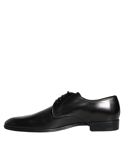  - Black Leather Derby Formal Dress Shoes