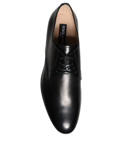  - Black Leather Derby Formal Dress Shoes