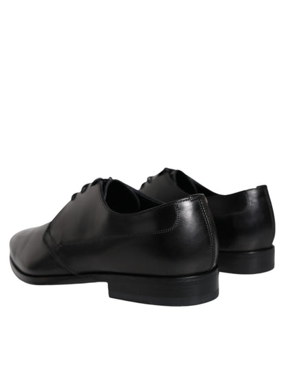  - Black Leather Derby Formal Dress Shoes