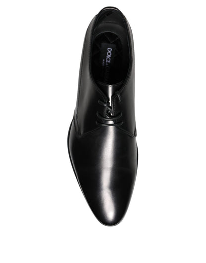  - Black Leather Derby Formal Dress Shoes