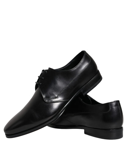  - Black Leather Derby Formal Dress Shoes