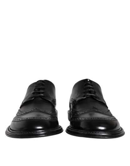  - Black Leather Oxford Wingtip Formal Shoes