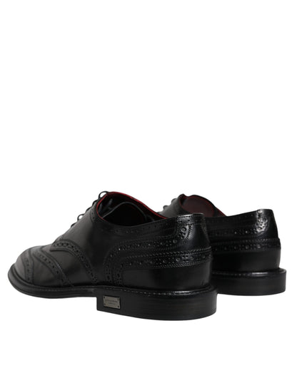  - Black Leather Oxford Wingtip Formal Shoes