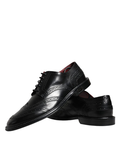  - Black Leather Oxford Wingtip Formal Shoes