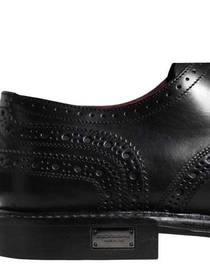  - Black Leather Oxford Wingtip Formal Shoes