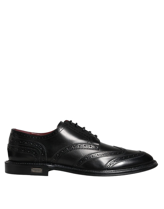  - Black Leather Oxford Wingtip Formal Shoes