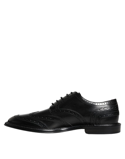  - Black Leather Oxford Wingtip Formal Shoes