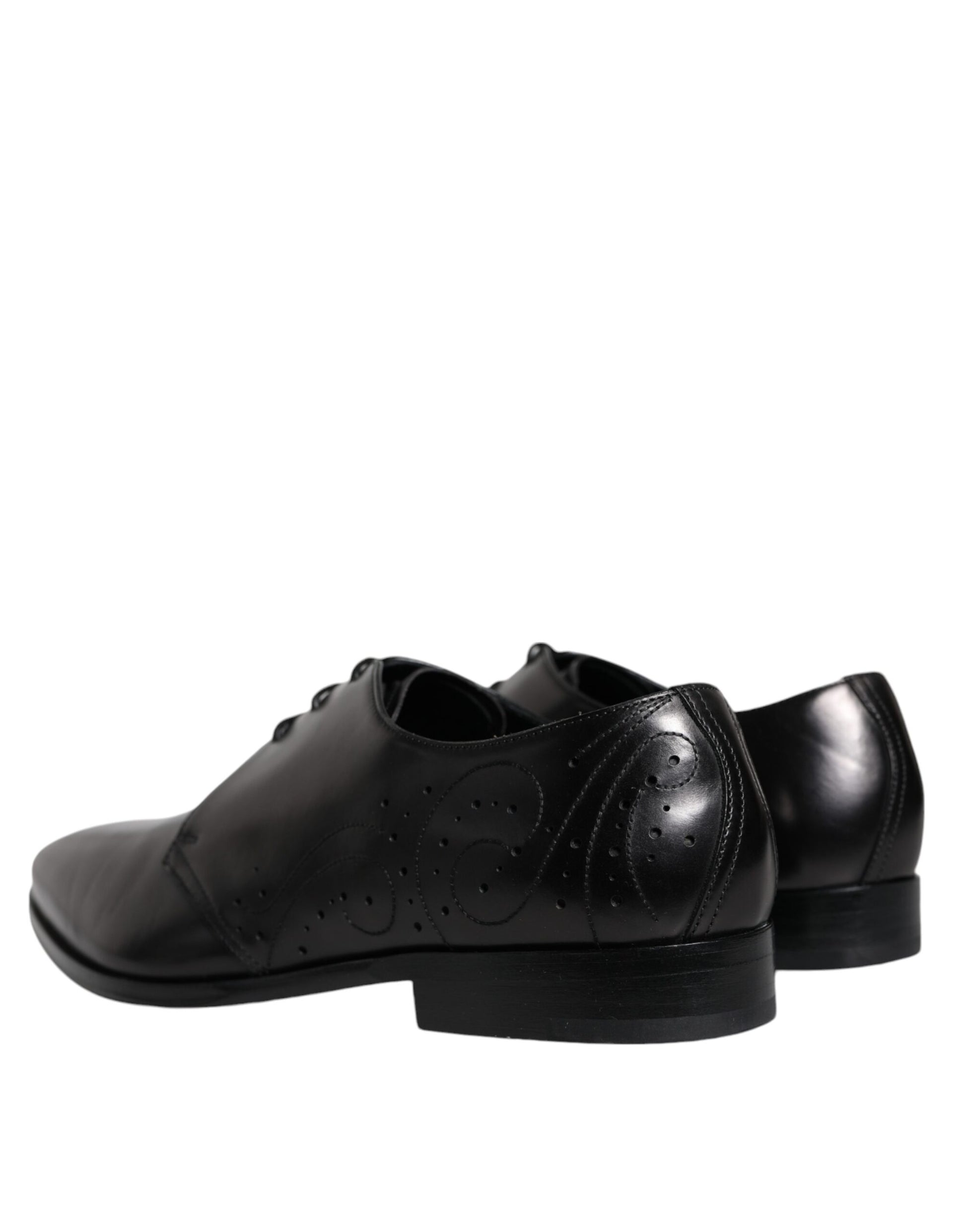 Black Calfskin Leather Derby Men Dress Shoes