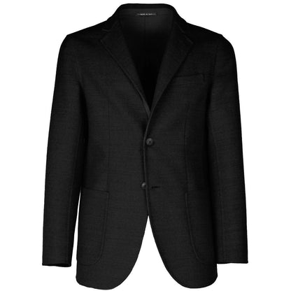 Black Wool Vergine Blazer - The Luxe Alliance