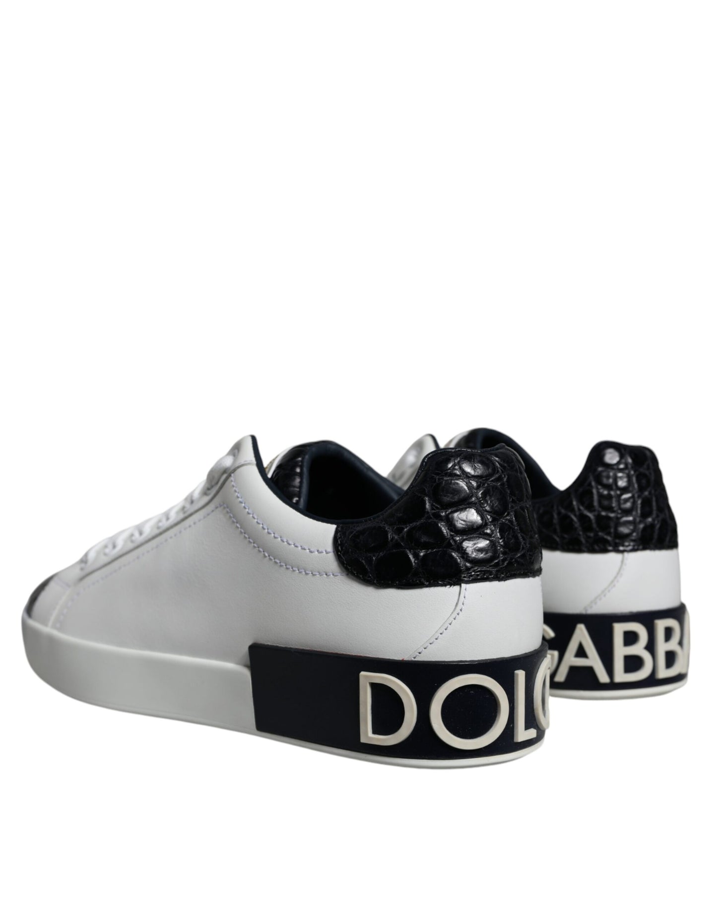  - Black Leather Logo Portofino Sneaker Shoes