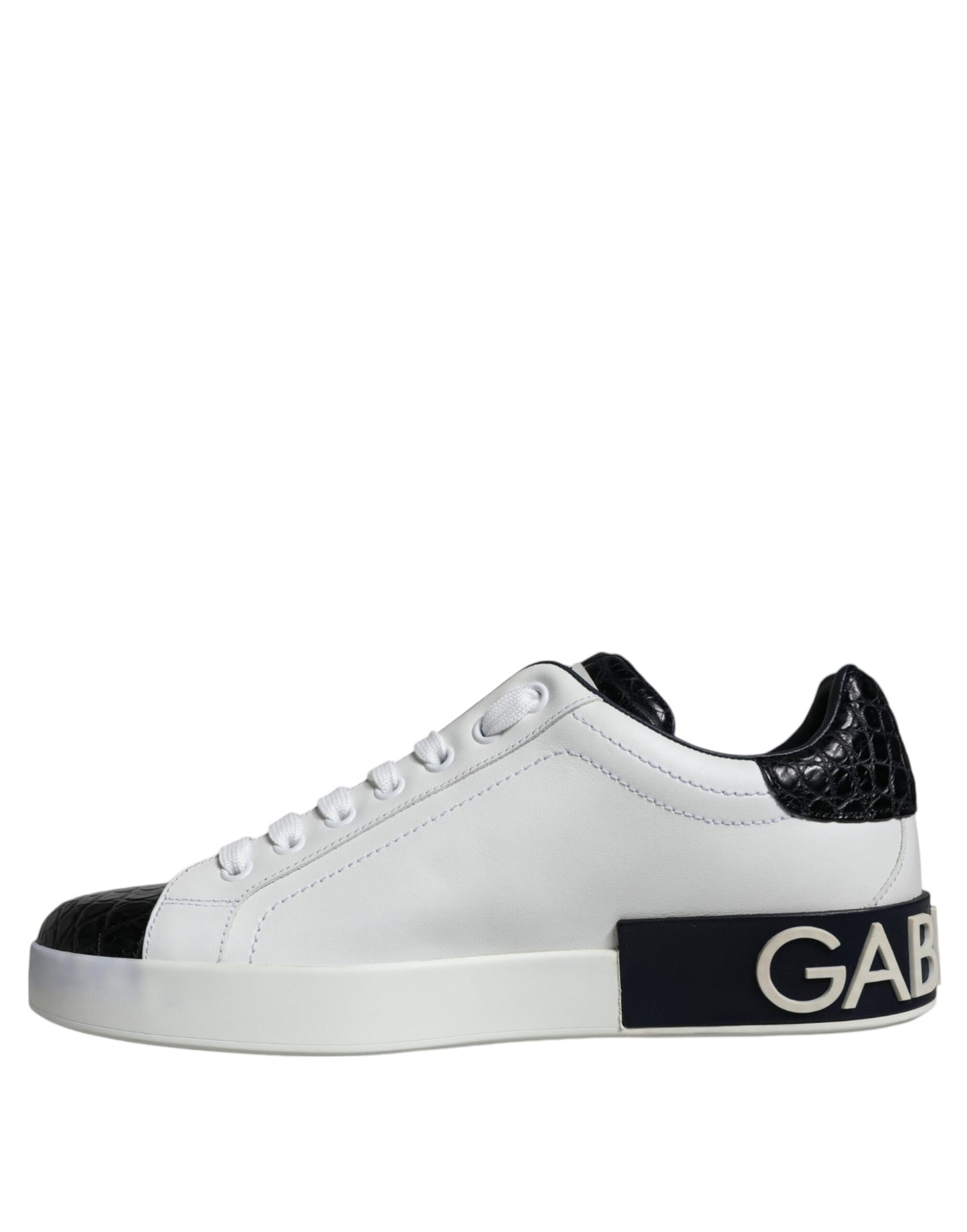  - Black Leather Logo Portofino Sneaker Shoes