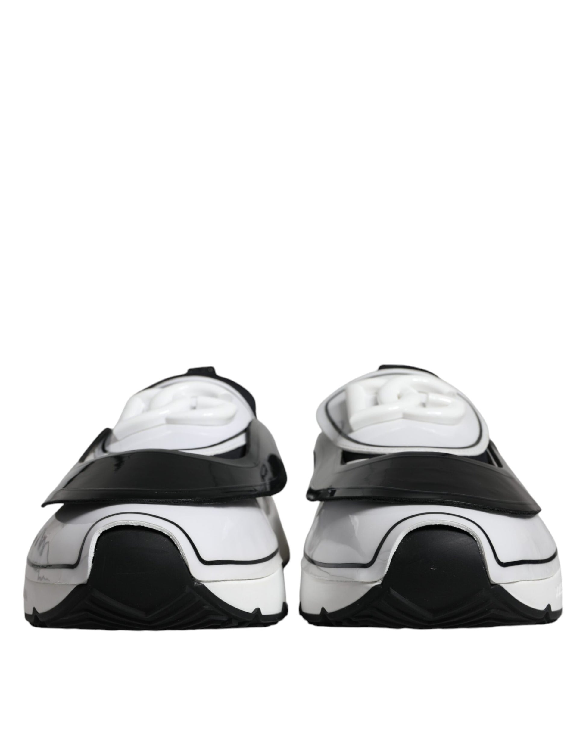 Dolce & Gabbana White Black Logo Plaque Daymaster Sneakers